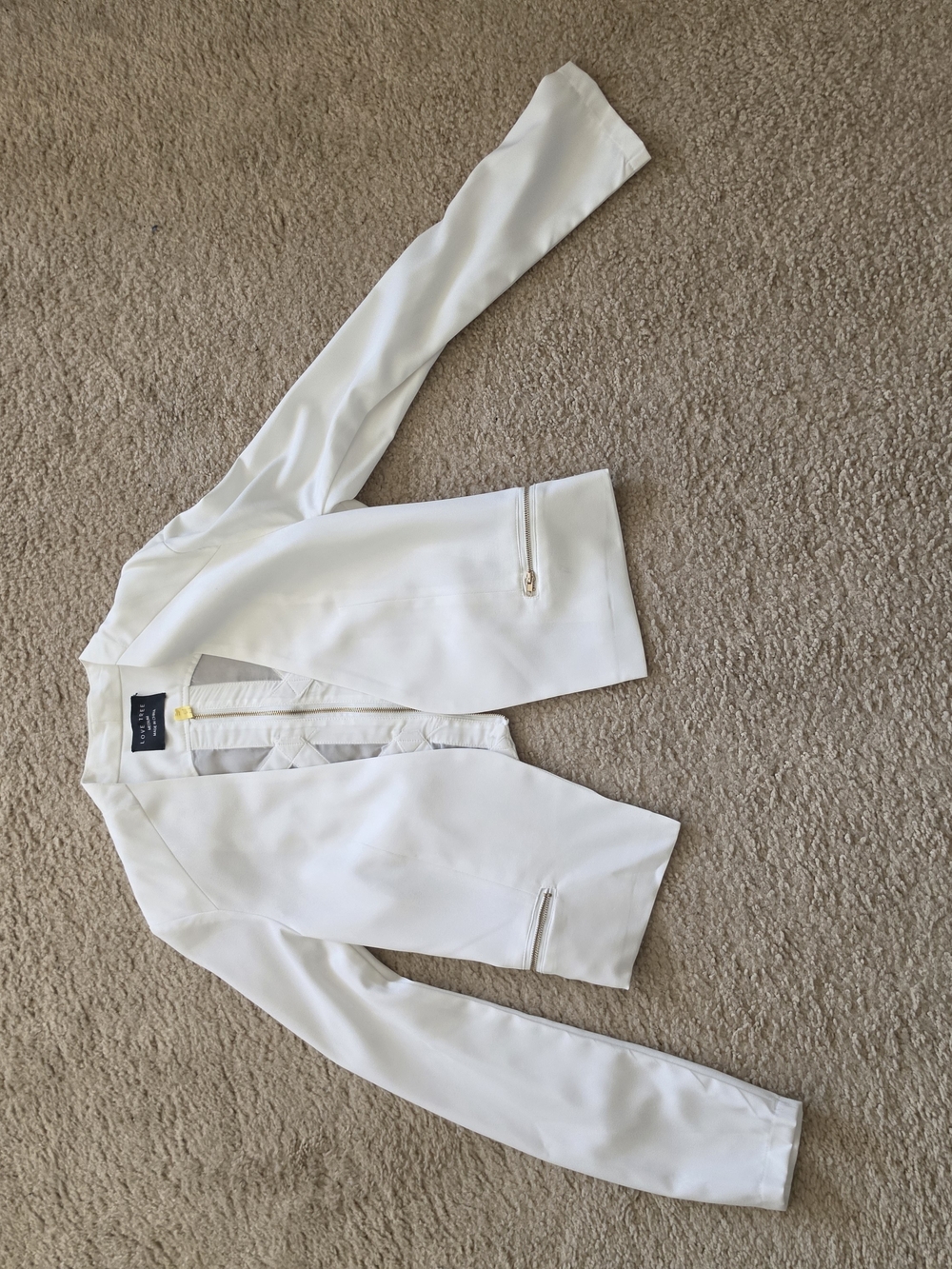 Love Tree White Cutout Detail Jacket